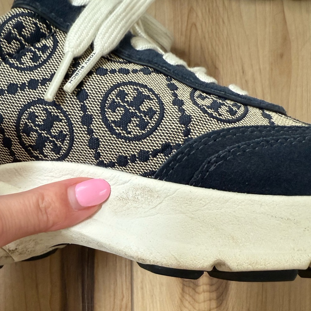 Tory Burch NAVY T MONOGRAM Sneaker - Picture 4 of 6